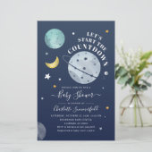 Budget Kinderdusche Weltraumplanet Einladung Briefpapier (Stehend Vorderseite)