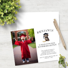 Budget Kindergarten Grad Einladung Scruffy Pup