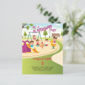 BUDGET Kindergeburtstag Party Einladung (Stehend Vorderseite)