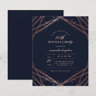 Budget Klasse Rose Gold & Navy Blue Geburtstagspar