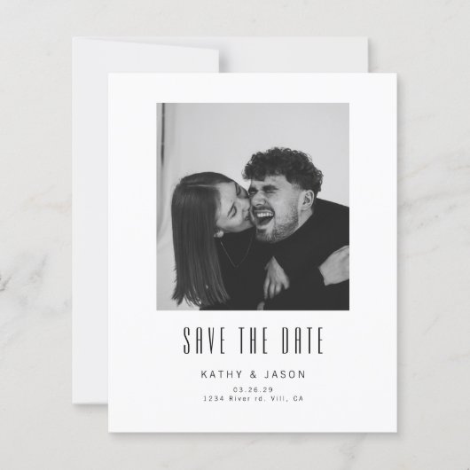 BUDGET Klassische Moderne Hochzeitsfoto Save The D (Vorderseite)
