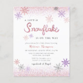 Budget Kleine Snowflake Babydusche Einladung (Vorderseite)