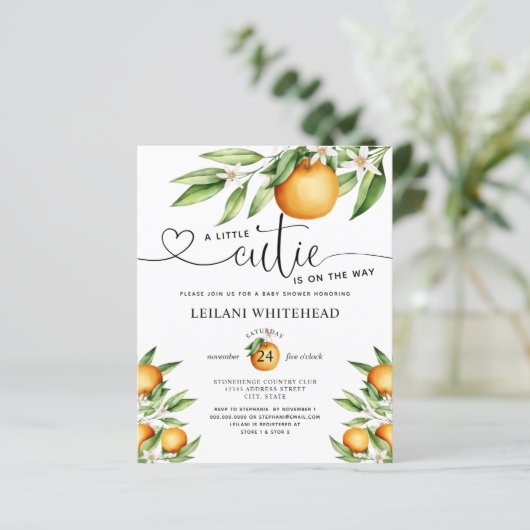 Budget Kleine Süsse Kinderdusche Einladung (Stehend Vorderseite)