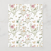 Budget Kleine Wildblume Kinderdusche Einladung (Rückseite)