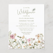 Budget Kleine Wildblume Kinderdusche Einladung (Vorderseite)