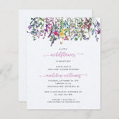 BUDGET Kleine Wildblume Kinderdusche Einladung (Vorne/Hinten)