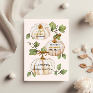 Budget Kleiner Kürbis Herbst Aquarell-Baby Shower Flyer