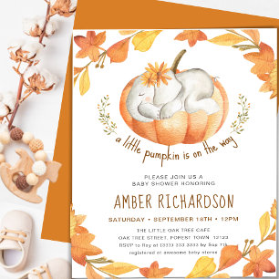 BUDGET Kleiner Pumpkin Elephant Girl Baby Dusche Flyer