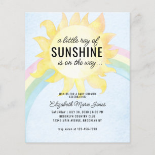 Budget Kleiner Ray Sunshine Baby Dusche Einladung