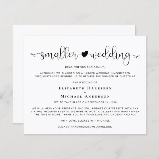 Budget Kleinere Heiratsankündigung (Vorne/Hinten)