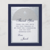 Budget Kommune Navy Blue Silver Danke Karte (Vorderseite)