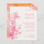 Budget Korallen Rose Cherry Blossom Wedding Einlad (Vorne/Hinten)