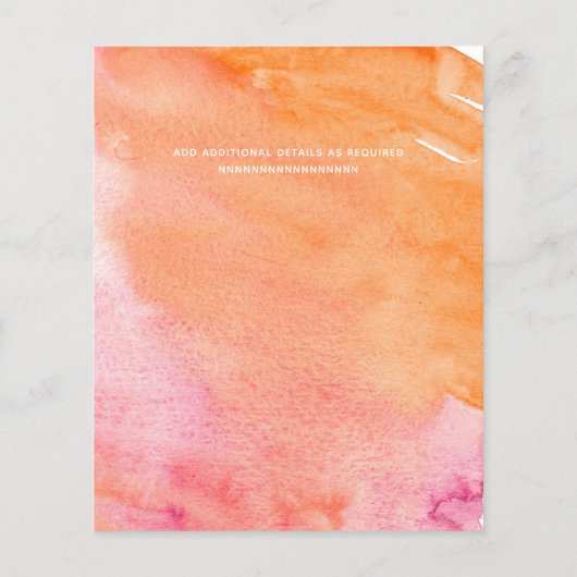 Budget Korallen Rose Cherry Blossom Wedding Einlad (Rückseite)