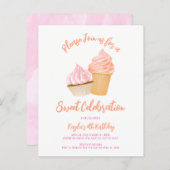 Budget Kuchen und Eiscreme Einladungen (Vorne/Hinten)