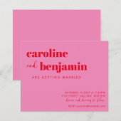 Budget kühl rosa Moderne Hochzeitseinladung (Vorne/Hinten)