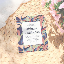 Budget kühne Abstrakte florale Retro Hochzeit