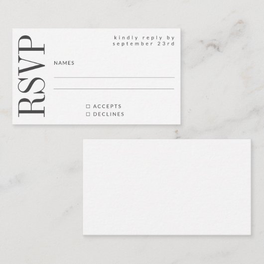 Budget kühne moderne, einfache Schwarz-weiße UAWG Mitteilungskarte (Vorne/Hinten)