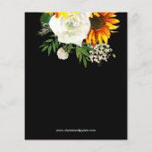 Budget Künstlerisch Sonnenblumen Probe Abendessen (Rückseite)