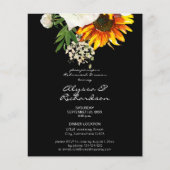 Budget Künstlerisch Sonnenblumen Probe Abendessen (Vorderseite)