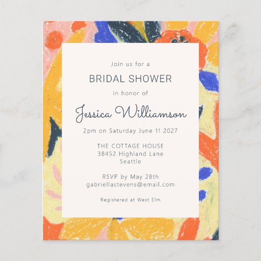 Budget Künstlerisches Abstraktes Brautparty (Vorderseite)