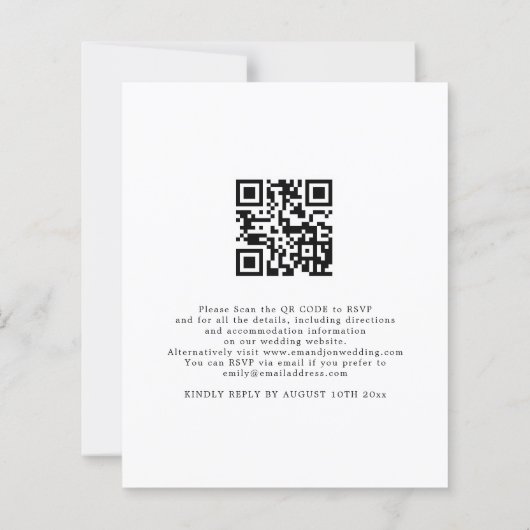 Budget Künstlerisches Skript Foto QR Code Hochzeit (Rückseite)