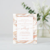 Budget Kupfer Rose Gold Marmor Hochzeit Einladung (Stehend Vorderseite)