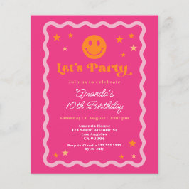 Budget Lächeln Gesicht Rosa Orange Mädchen Geburts