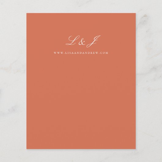 Budget Lachs Orange Calligraphy Wedding Flyer (Hinten)