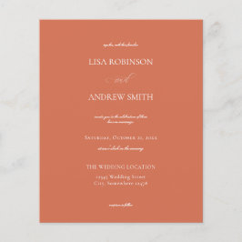 Budget Lachs Orange Calligraphy Wedding Flyer