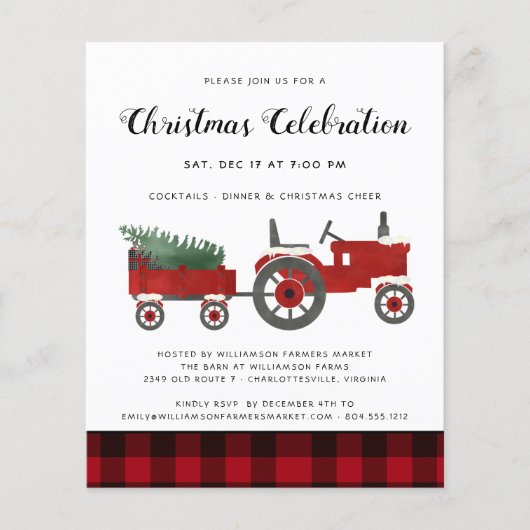 Budget Land Rustikales Weihnachts-Party Flyer (Vorne)