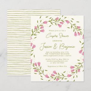 Budget Landhochzeit Rosa Gartenblumen Paar Dusche