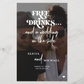 Budget lässige Hochzeitsstimme Foto QR UAWG Einlad Flyer (Vorne)