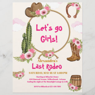 Budget Last Rodeo Cowgirl Brautparty Flyer