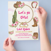 Budget Last Rodeo Cowgirl Brautparty Flyer (Hand)