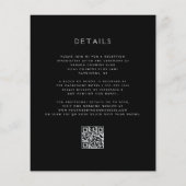 Budget Launisch Floral Navy Silber QR Code Hochzei (Rückseite)