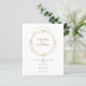 Budget Laurel Garland Wedding Einladung (Stehend Vorderseite)