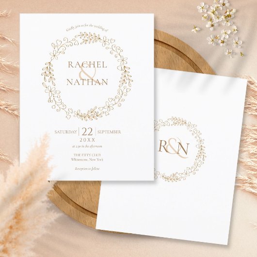 Budget Laurel Garland Wedding Einladung