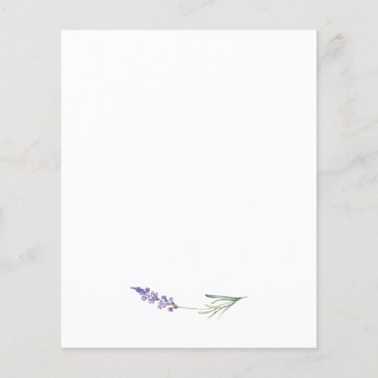 Budget Lavender Bridal Dusche Einladung (Rückseite)