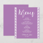 Budget Lavender Elegant Wedding Menü (Vorne/Hinten)