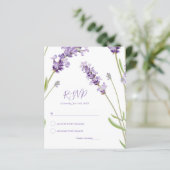 Budget Lavender Floral Wedding RSVP (Stehend Vorderseite)