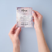 Budget Lavender Gold Marble Wedding Menü (Gruppe)