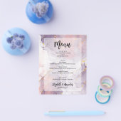 Budget Lavender Gold Marble Wedding Menü (Einzeln)