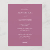 Budget Lavender Lila 2 Calligrafy Wedding Flyer (Vorne)