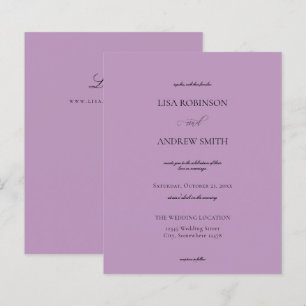 Budget Lavender Lila Calligrafy Wedding