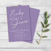 Budget Lavender Lila Script Baby Dusche FLYER