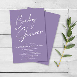 Budget Lavender Lila Script Baby Dusche FLYER