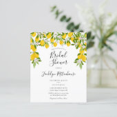 Budget Lemon Blossom Bridal Dusche Einladung (Stehend Vorderseite)