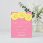 Budget Lemon Citrus Bridal Dusche Einladung (Stehend Vorderseite)