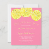 Budget Lemon Citrus Bridal Dusche Einladung (Vorderseite)
