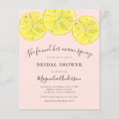 Budget Lemon Citrus Bridal Dusche Einladung (Vorderseite)